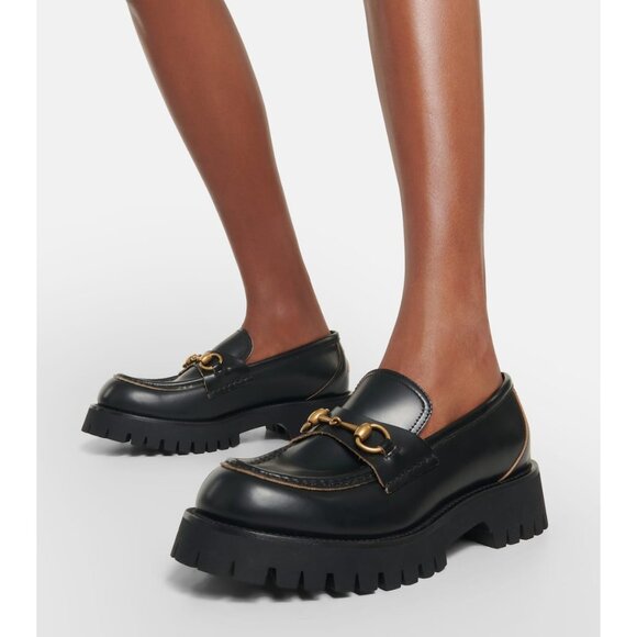 Gucci Women’s Cordovan Lux Harald Moccasin Platform Loafers Black EU35.5 - Picture 15 of 15